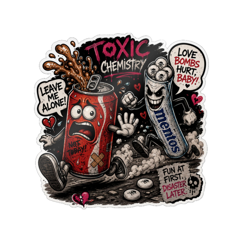 Toxic Chemistry Vinyl Sticker — Funny Soda & Candy Cartoon Sticker (UV DTF)