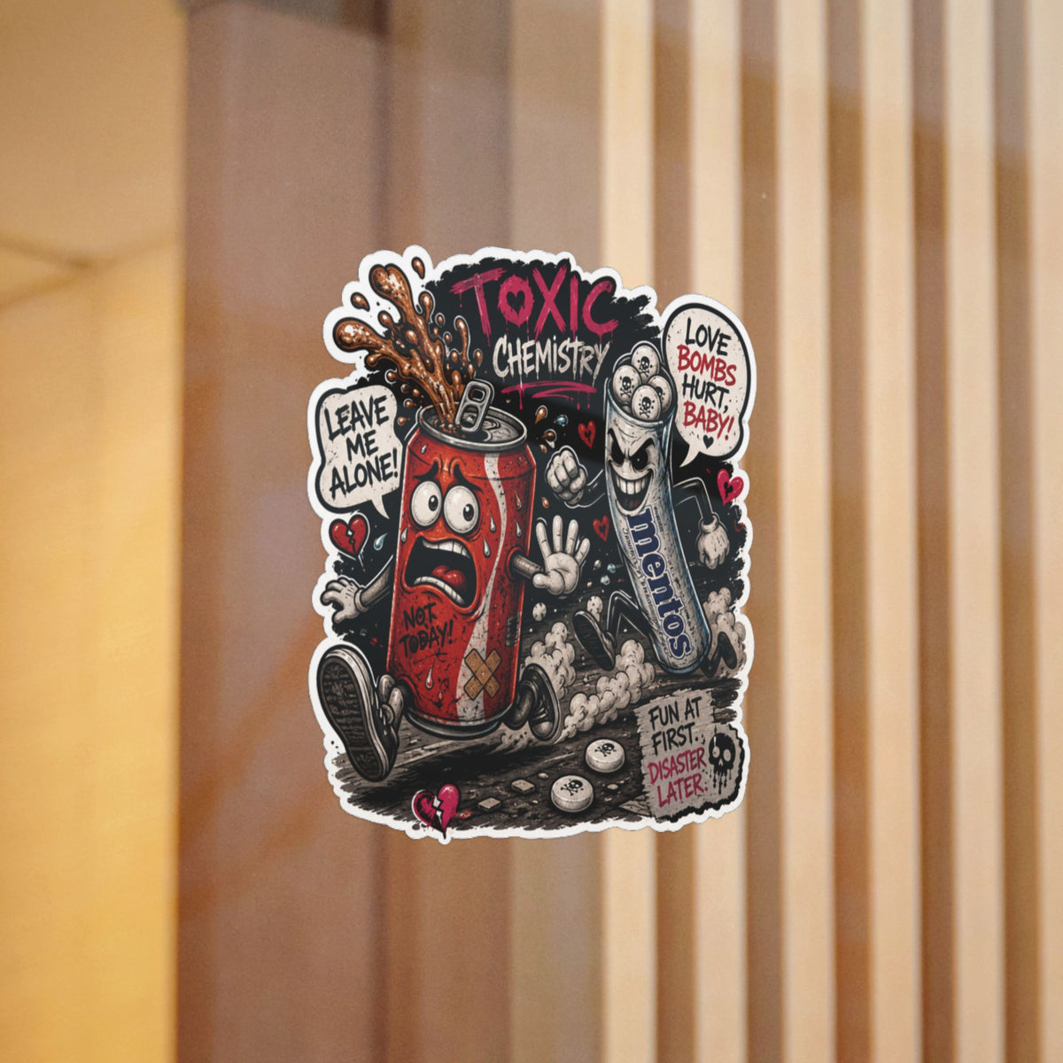 Toxic Chemistry Vinyl Sticker — Funny Soda & Candy Cartoon Sticker (UV DTF)