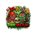 Toxic Red Flag Sticker — Colorful Devil & Monster UV DTF Decal