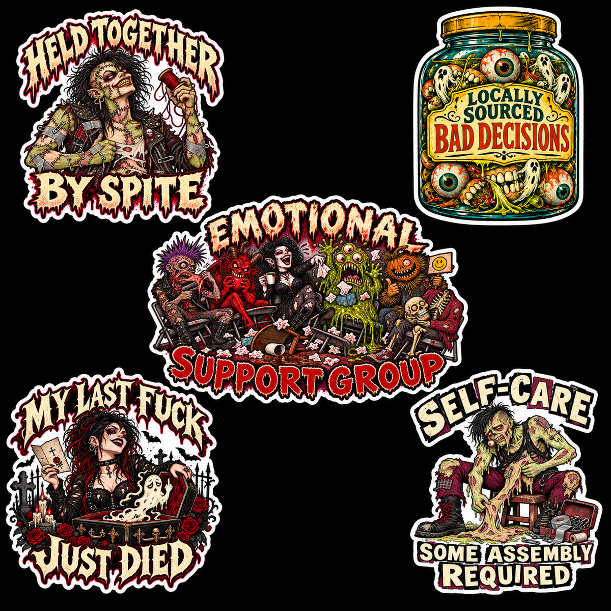 Barely Holding Together — Sticker Pack